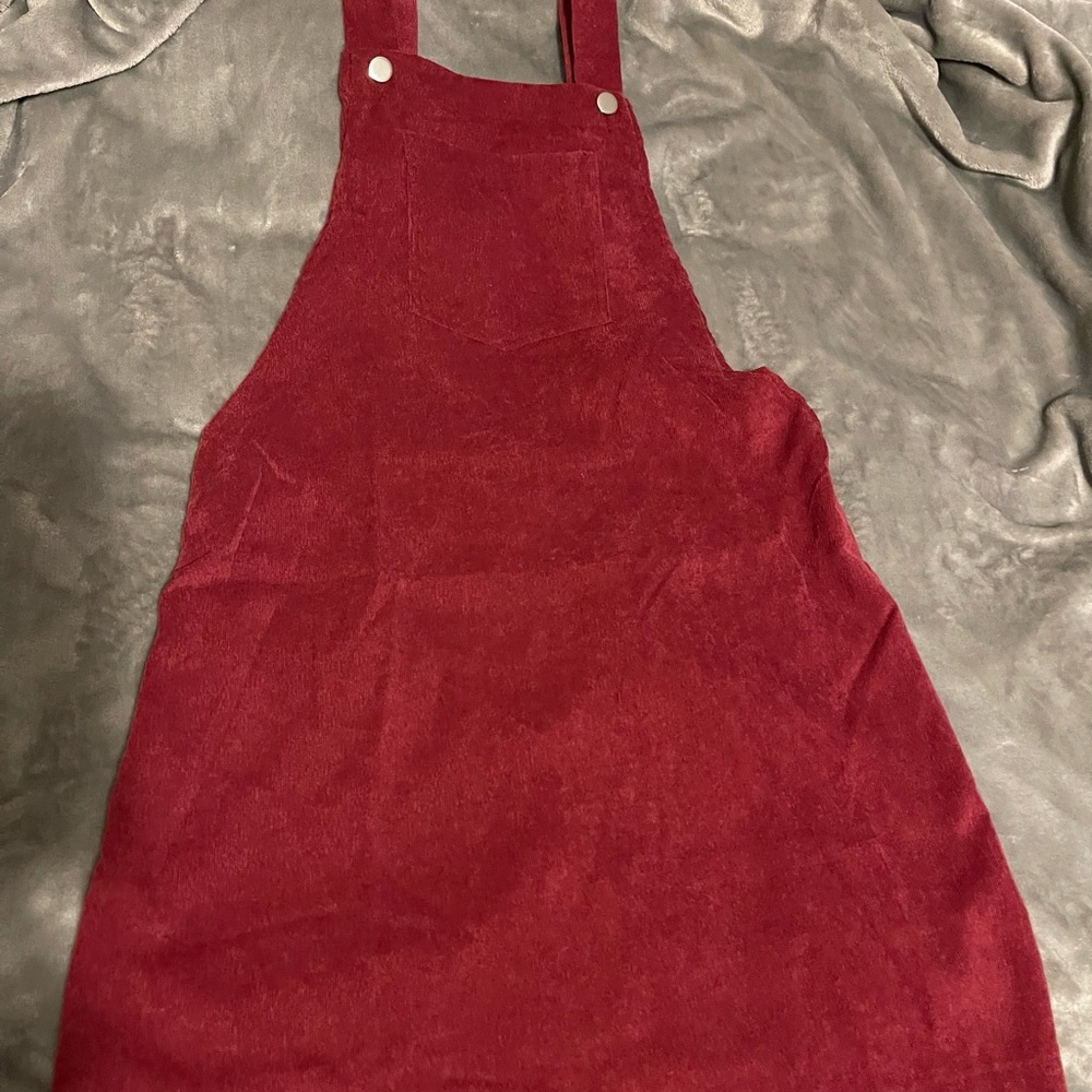 Maroon overall dress